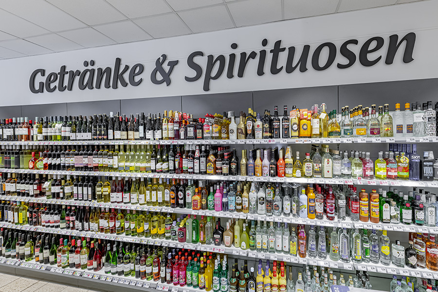 Getränke und Spirituosen Abteilung